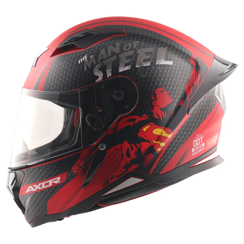 Axor-Hunter DC Superman Helmet (Dull Red Black)