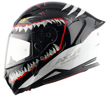 Axor-Hunter Shark Helmet (Black White)