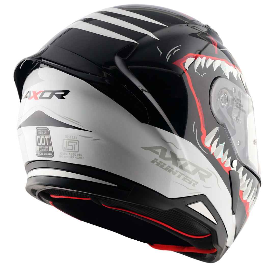 Axor-Hunter Shark Helmet (Black White)
