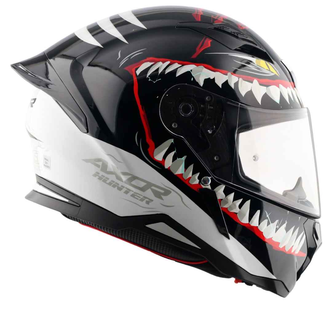 Axor-Hunter Shark Helmet (Black White)