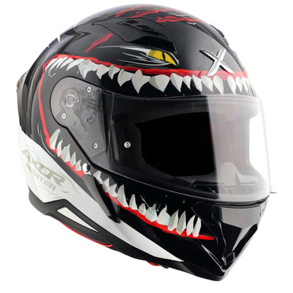 Axor-Hunter Shark Helmet (Black White)