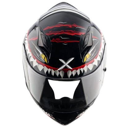 Axor-Hunter Shark Helmet (Black White)
