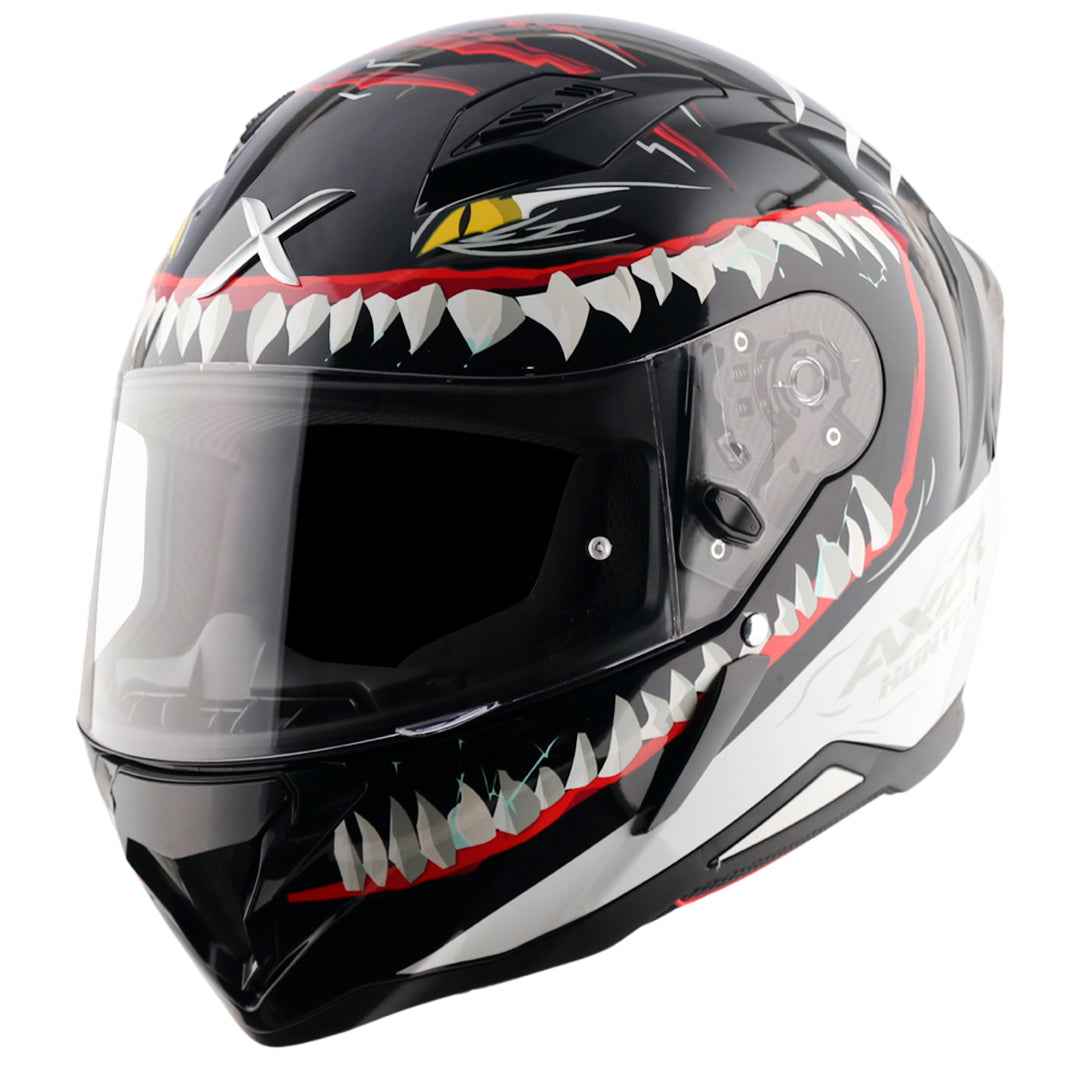 Axor-Hunter Shark Helmet (Black White)