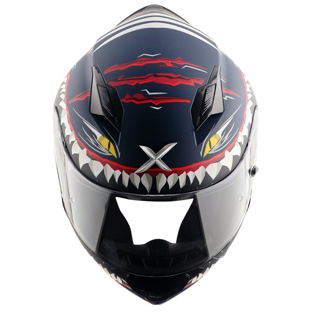 Axor-Hunter Shark Helmet (Dull Blue White)