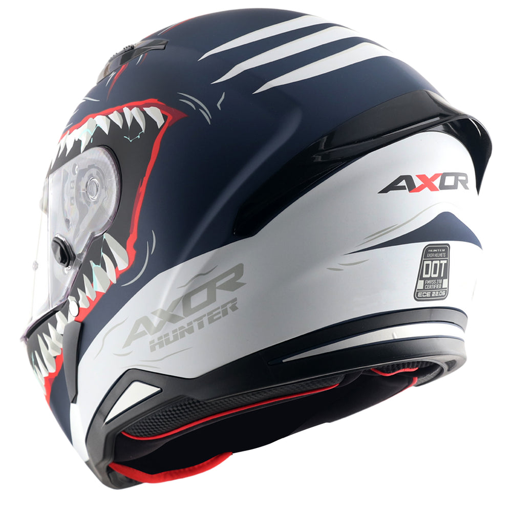 Axor-Hunter Shark Helmet (Dull Blue White)