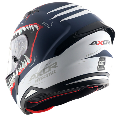 Axor-Hunter Shark Helmet (Dull Blue White)