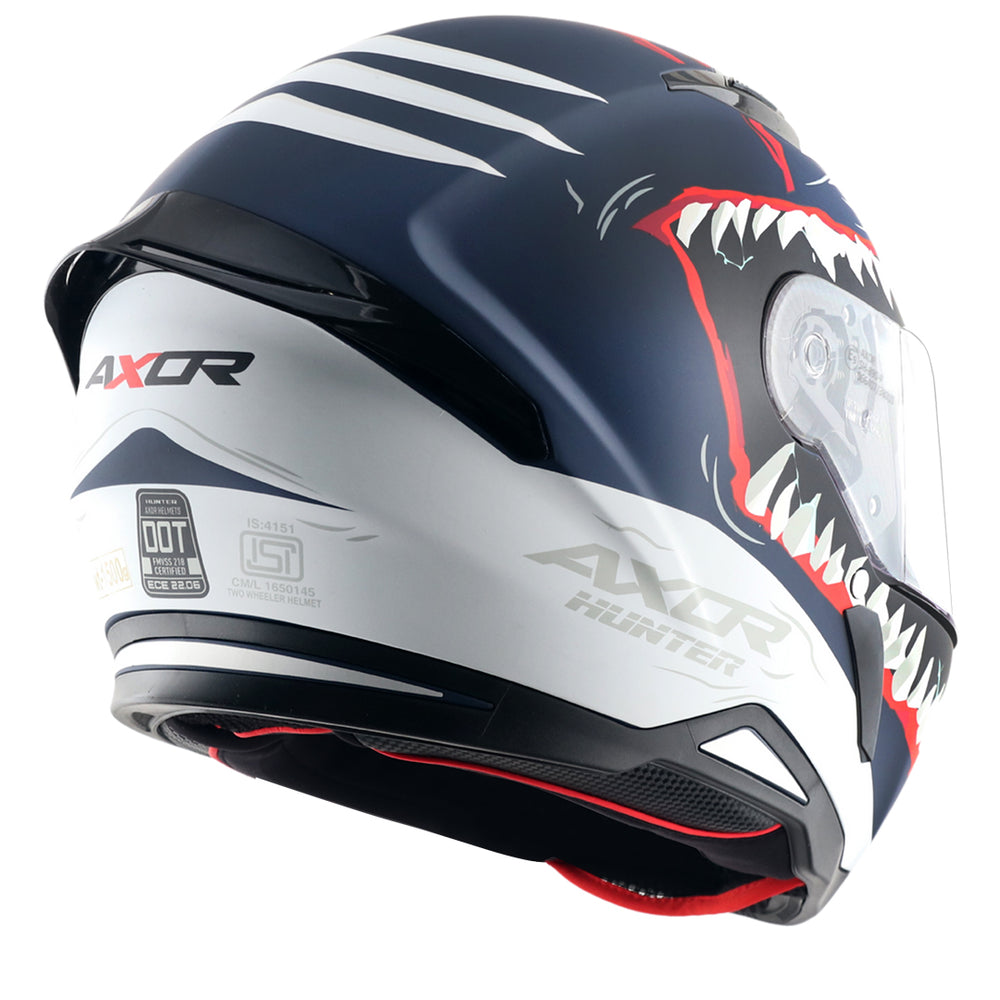 Axor-Hunter Shark Helmet (Dull Blue White)