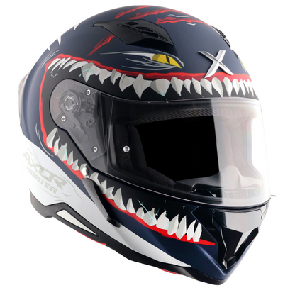 Axor-Hunter Shark Helmet (Dull Blue White)