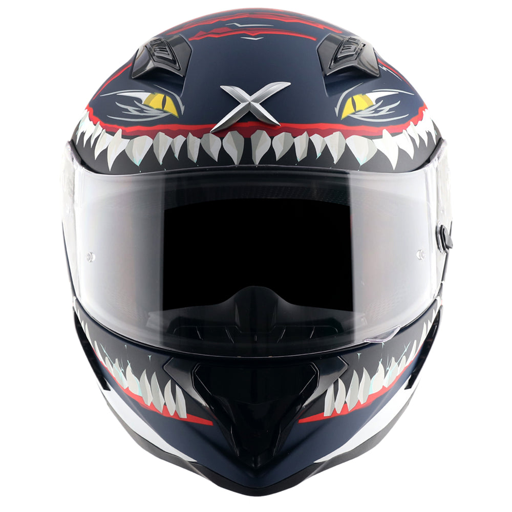 Axor-Hunter Shark Helmet (Dull Blue White)