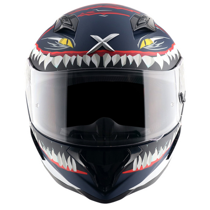 Axor-Hunter Shark Helmet (Dull Blue White)