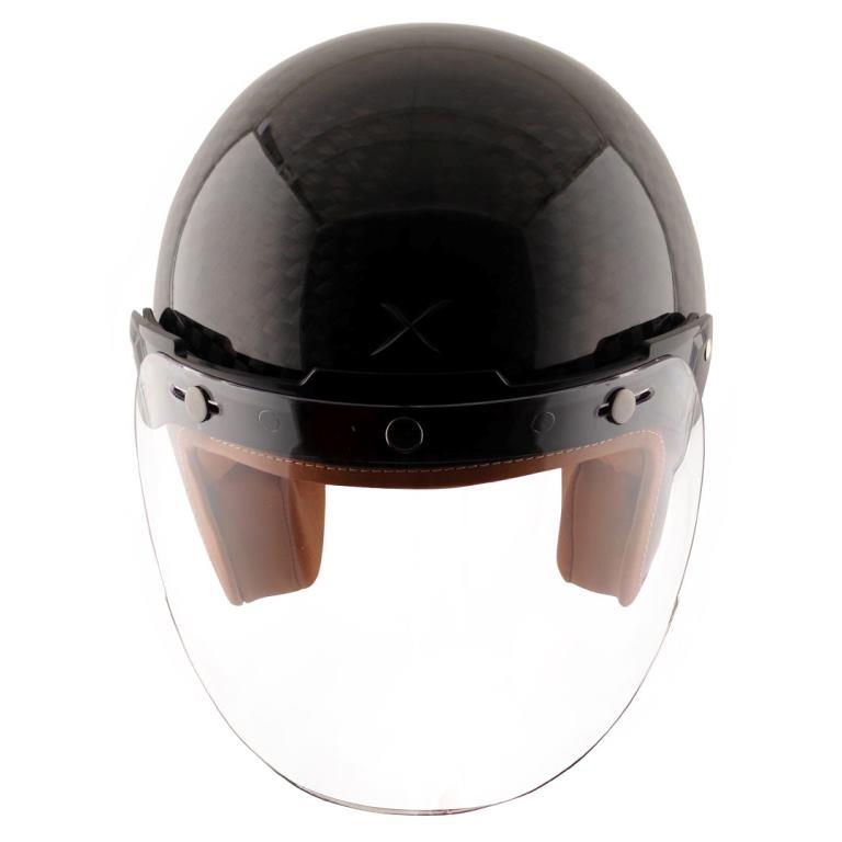 Axor Jet Carbon Big Checks helmet with bubble visor-Black