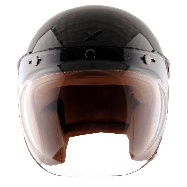 Axor Jet Carbon Big Checks helmet with bubble visor-Black