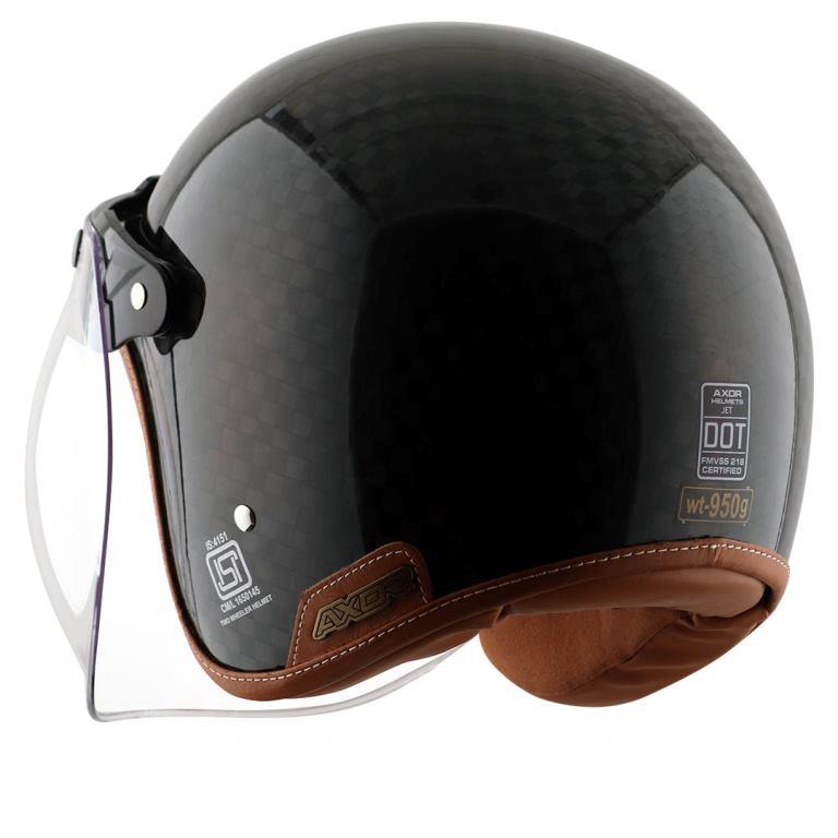 Axor Jet Carbon Big Checks helmet with bubble visor-Black