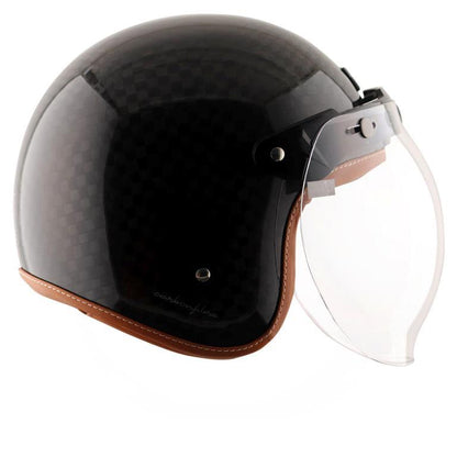 Axor Jet Carbon Big Checks helmet with bubble visor-Black