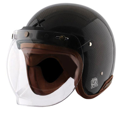 Axor Jet Carbon Small Checks helmet with Bubble Visor-Black