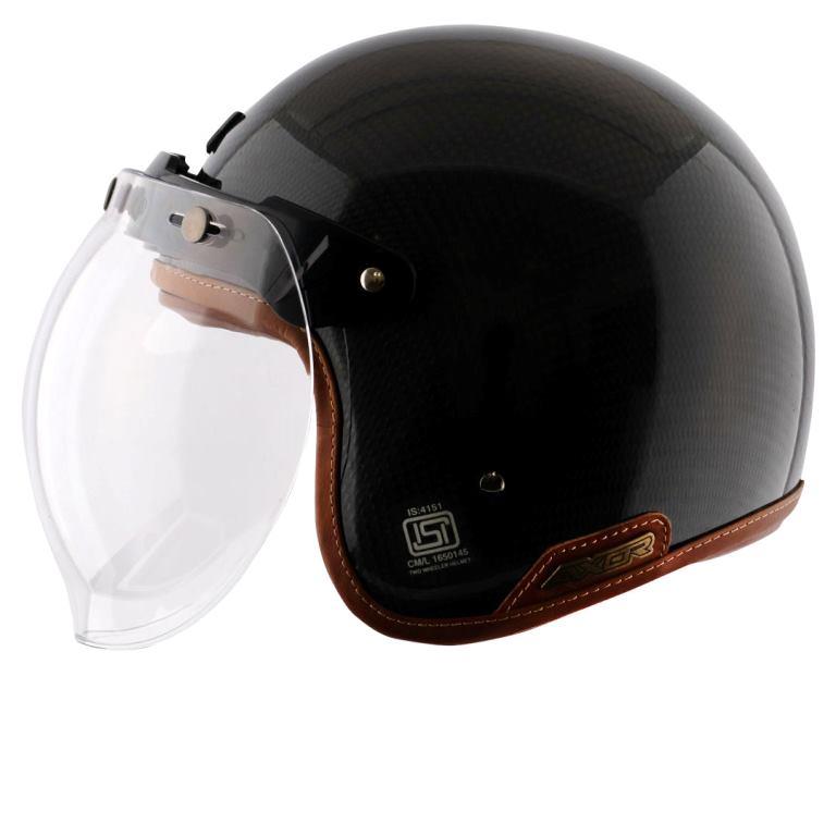 Axor Jet Carbon Small Checks helmet with Bubble Visor-Black