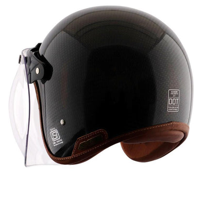 Axor Jet Carbon Small Checks helmet with Bubble Visor-Black