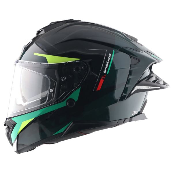Axor Premium Brutale Kryptic Dual Spoiler Helmet - Black Green
