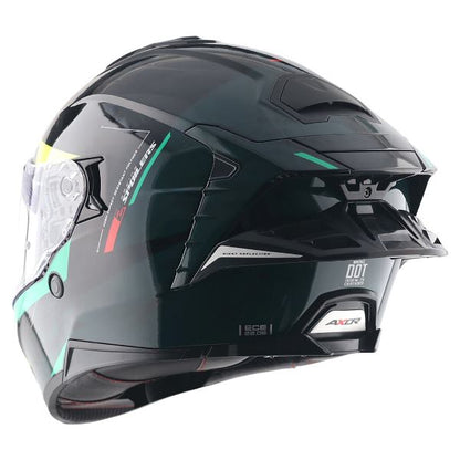 Axor Premium Brutale Kryptic Dual Spoiler Helmet - Black Green