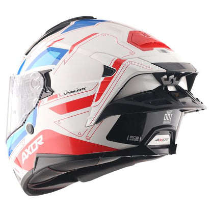 Axor Premium Brutale Ryden Dual Spoiler Helmet - White Red
