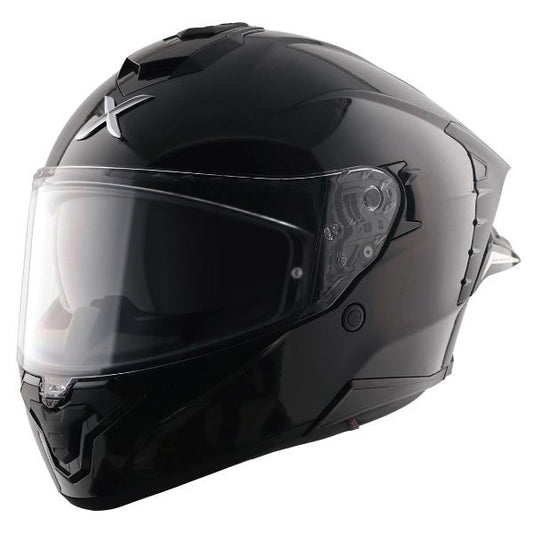 Axor Premium Brutale Solid Colors Dual Spoiler Helmet - Black