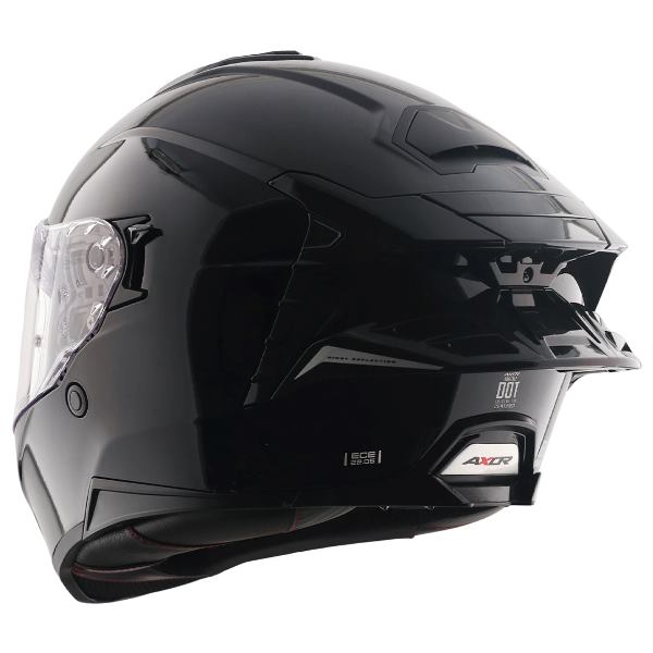 Axor Premium Brutale Solid Colors Dual Spoiler Helmet - Black