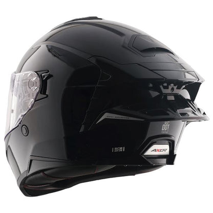 Axor Premium Brutale Solid Colors Dual Spoiler Helmet - Black