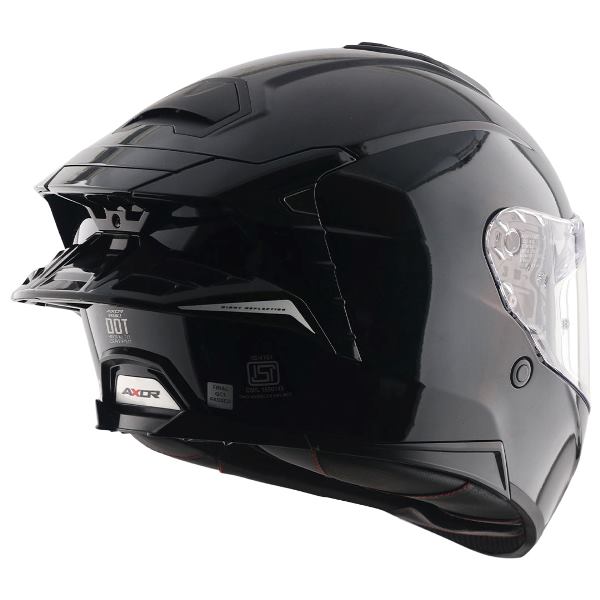 Axor Premium Brutale Solid Colors Dual Spoiler Helmet - Black