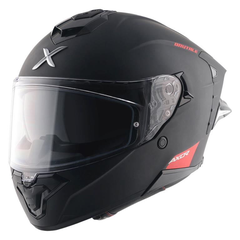 Axor Premium Brutale Solid Colors Dual Spoiler Helmet - Dull Black