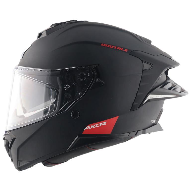 Axor Premium Brutale Solid Colors Dual Spoiler Helmet - Dull Black