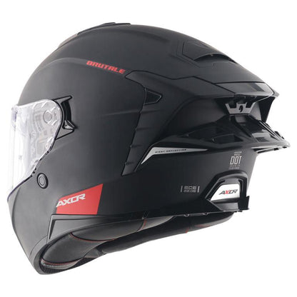 Axor Premium Brutale Solid Colors Dual Spoiler Helmet - Dull Black