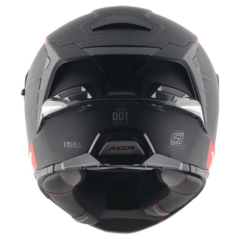 Axor Premium Brutale Solid Colors Dual Spoiler Helmet - Dull Black