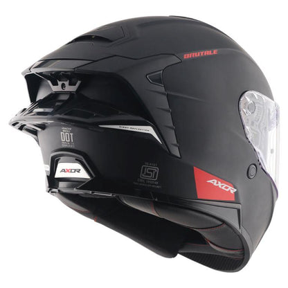 Axor Premium Brutale Solid Colors Dual Spoiler Helmet - Dull Black