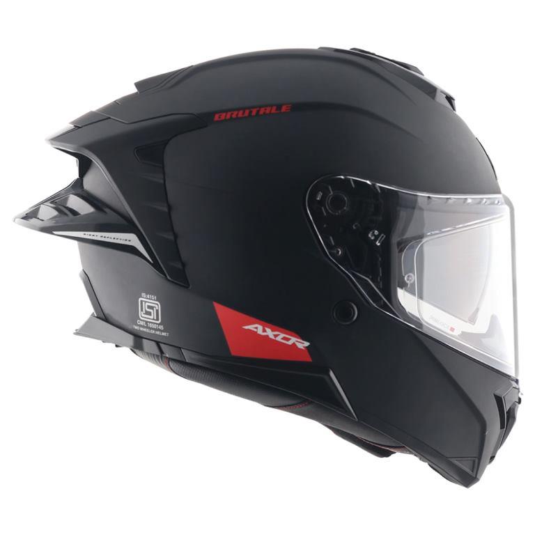 Axor Premium Brutale Solid Colors Dual Spoiler Helmet - Dull Black