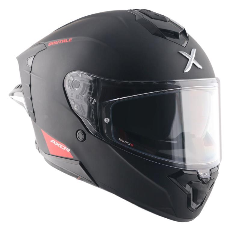 Axor Premium Brutale Solid Colors Dual Spoiler Helmet - Dull Black