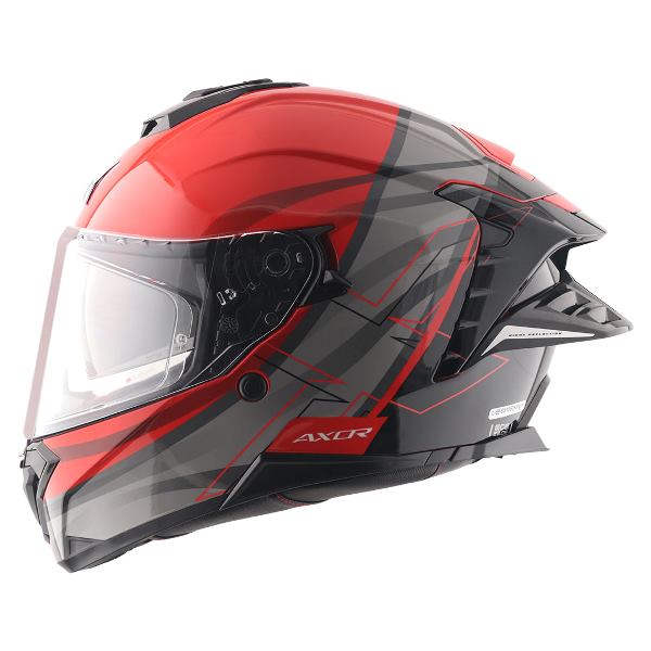 Axor Premium Brutale Surges Dual Spoiler Helmet - Red Grey