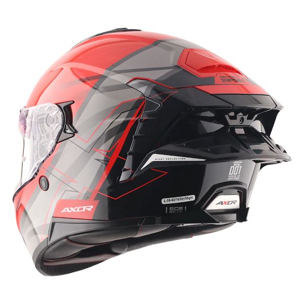 Axor Premium Brutale Surges Dual Spoiler Helmet - Red Grey
