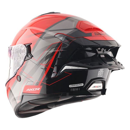 Axor Premium Brutale Surges Dual Spoiler Helmet - Red Grey