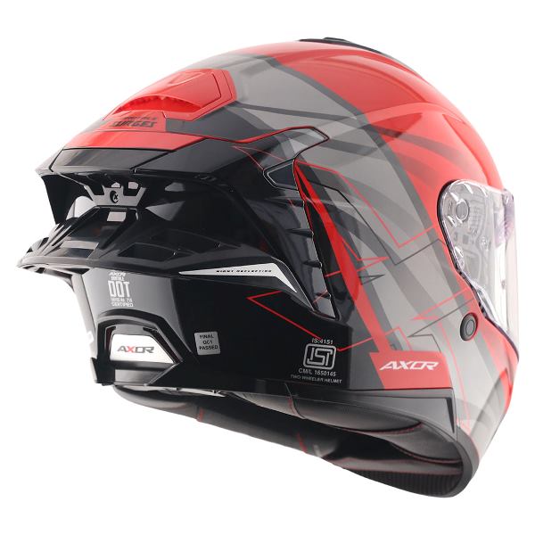 Axor Premium Brutale Surges Dual Spoiler Helmet - Red Grey