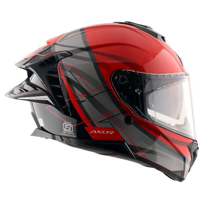 Axor Premium Brutale Surges Dual Spoiler Helmet - Red Grey