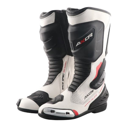 Axor-Racer Tec Riding Boots (Black White-Red)