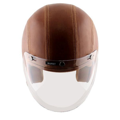 Axor Retro Jet Leather Helmet - Burnt-Camel Brown