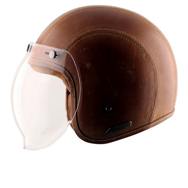 Axor Retro Jet Leather Helmet - Burnt-Camel Brown