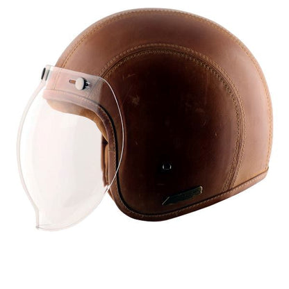 Axor Retro Jet Leather Helmet - Burnt-Camel Brown