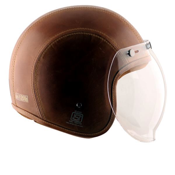 Axor Retro Jet Leather Helmet - Burnt-Camel Brown
