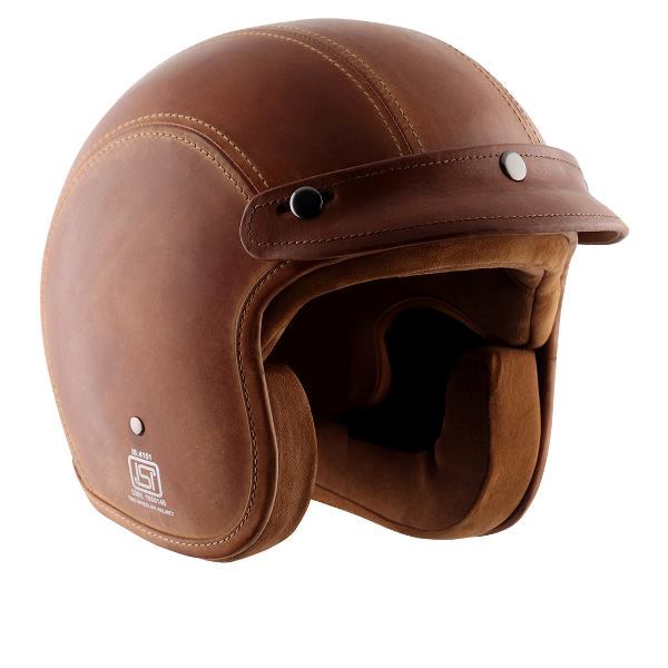 Axor Retro Jet Leather Helmet - Burnt-Camel Brown
