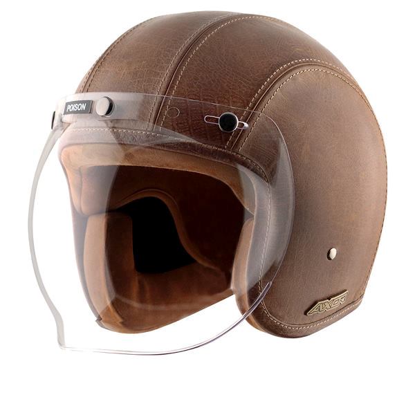 Axor Retro Jet Leather Helmet - Poison-coco Brown