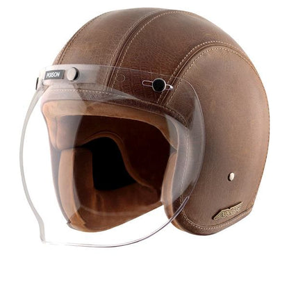Axor Retro Jet Leather Helmet - Poison-coco Brown