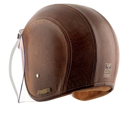 Axor Retro Jet Leather Helmet - Poison-coco Brown