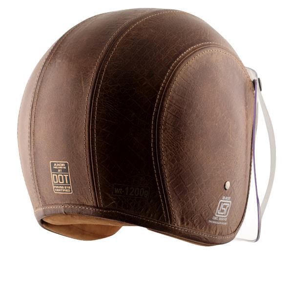 Axor Retro Jet Leather Helmet - Poison-coco Brown